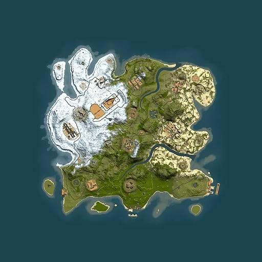 Rust map seed 966839095, 3500x3500m top-down preview