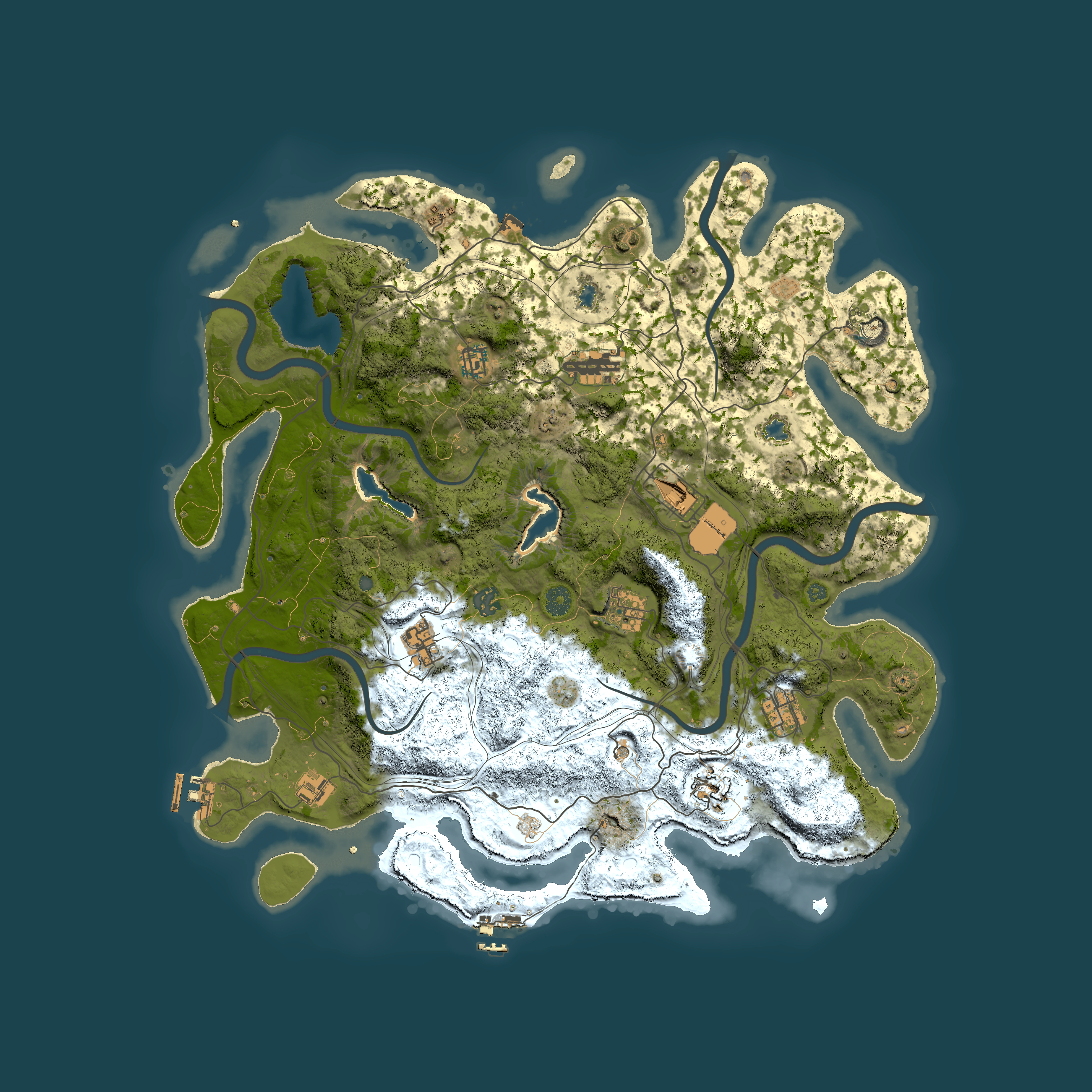 Full top-down render of Rust map seed 10998368, 4500x4500m