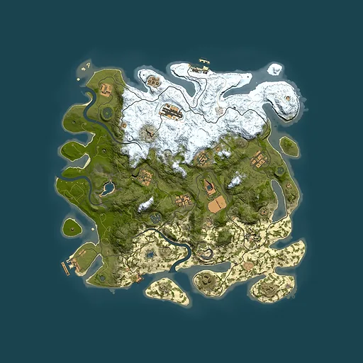 Rust map seed 1443776394, 4000x4000m top-down preview