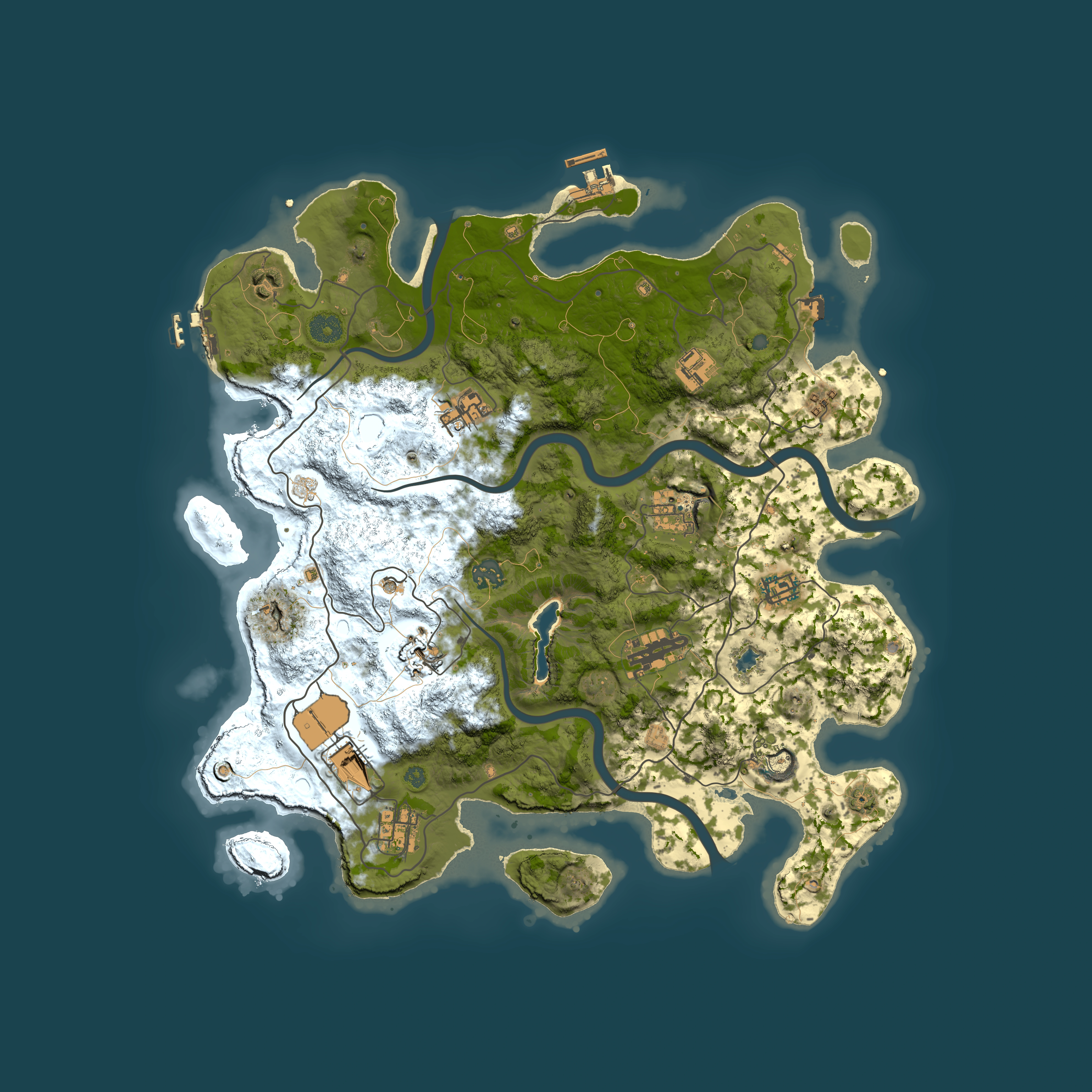 Full top-down render of Rust map seed 1783351243, 4000x4000m