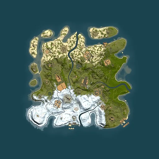 Rust map seed 1207970563, 3500x3500m top-down preview