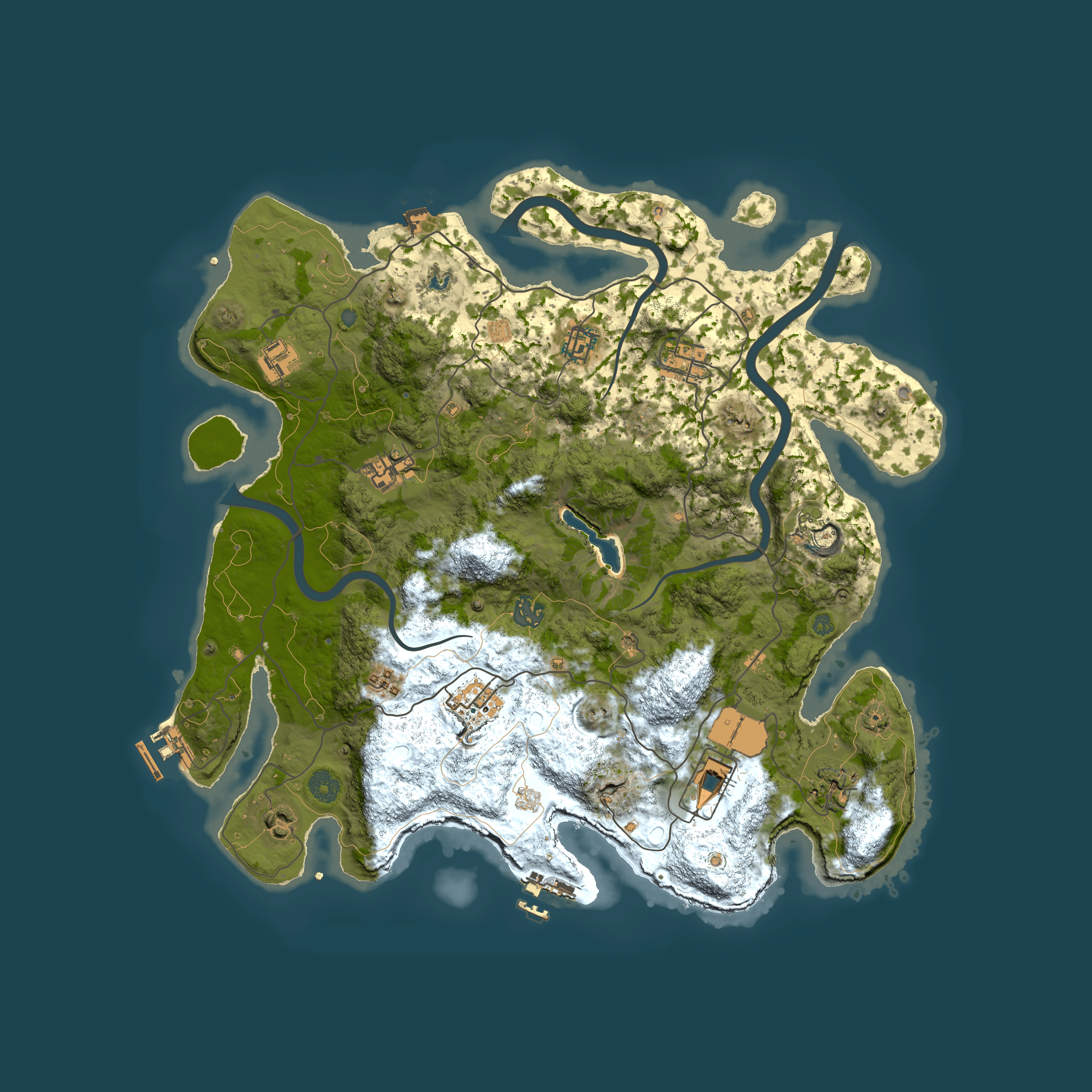 Full top-down render of Rust map seed 785260840, 4000x4000m