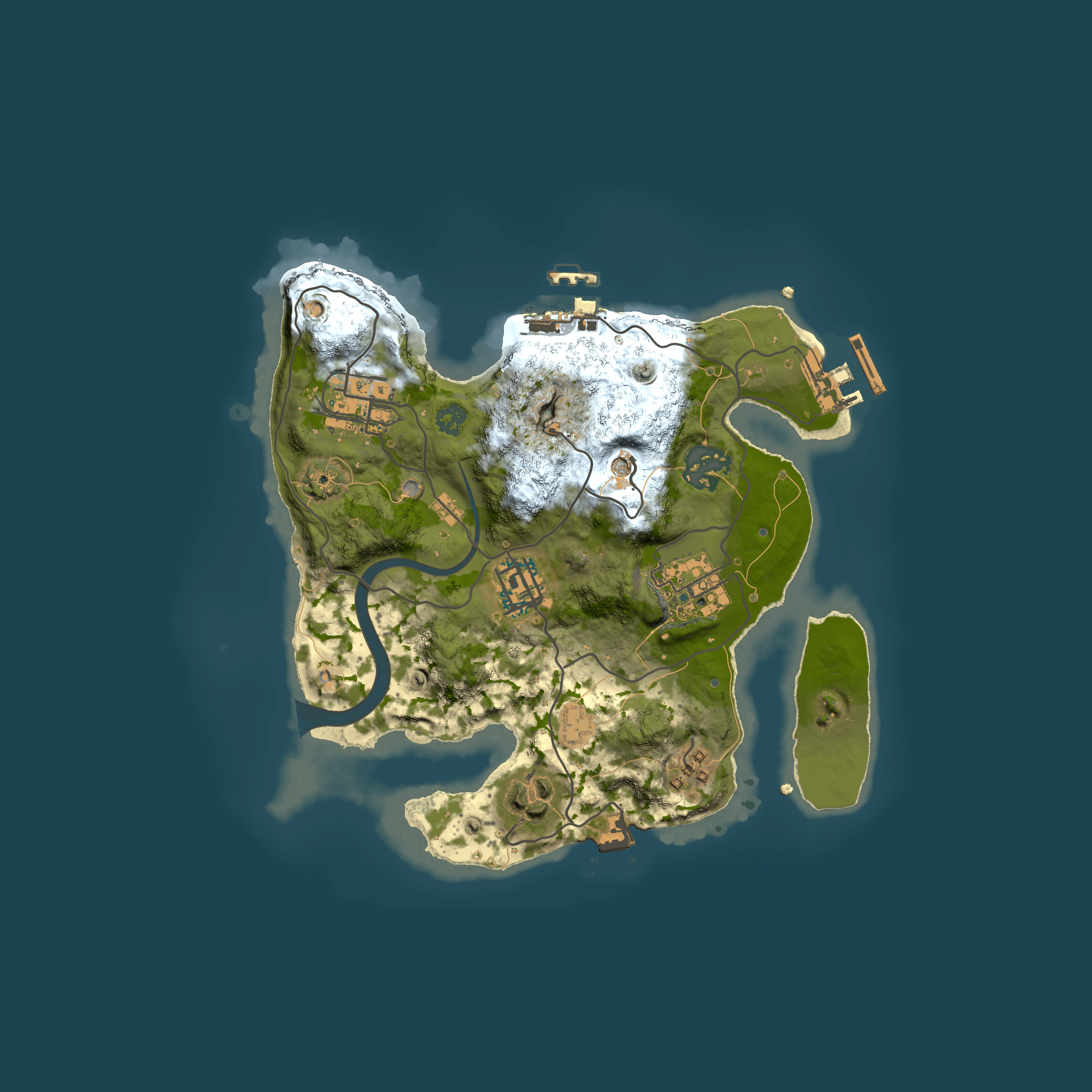 Full top-down render of Rust map seed 1234039158, 2500x2500m