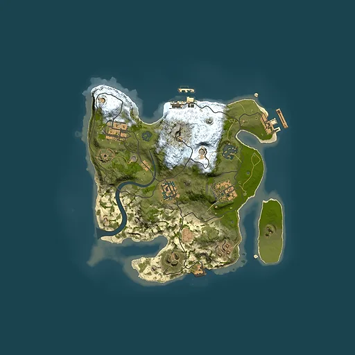 Rust map seed 1234039158, 2500x2500m top-down preview