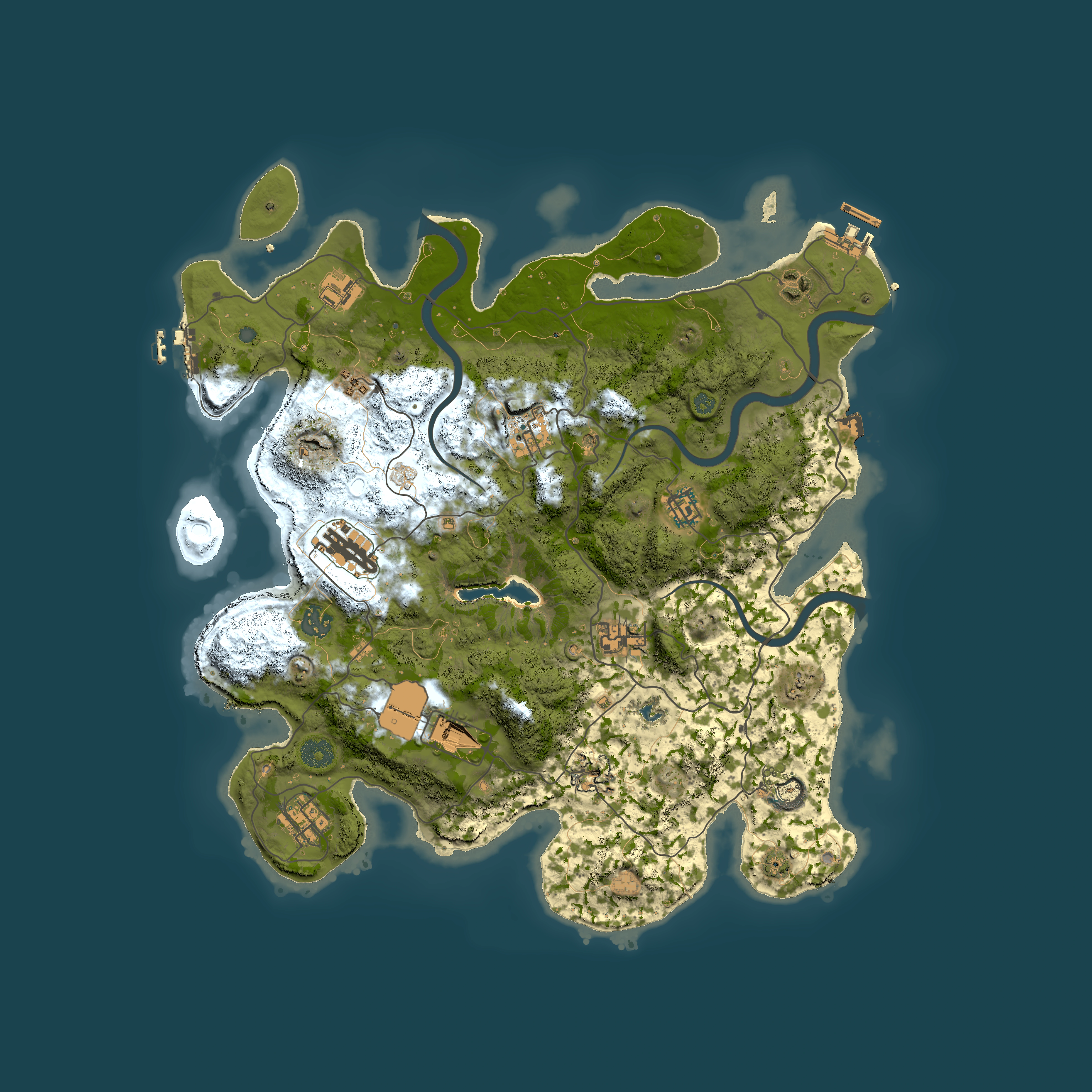 Full top-down render of Rust map seed 1907546266, 4000x4000m
