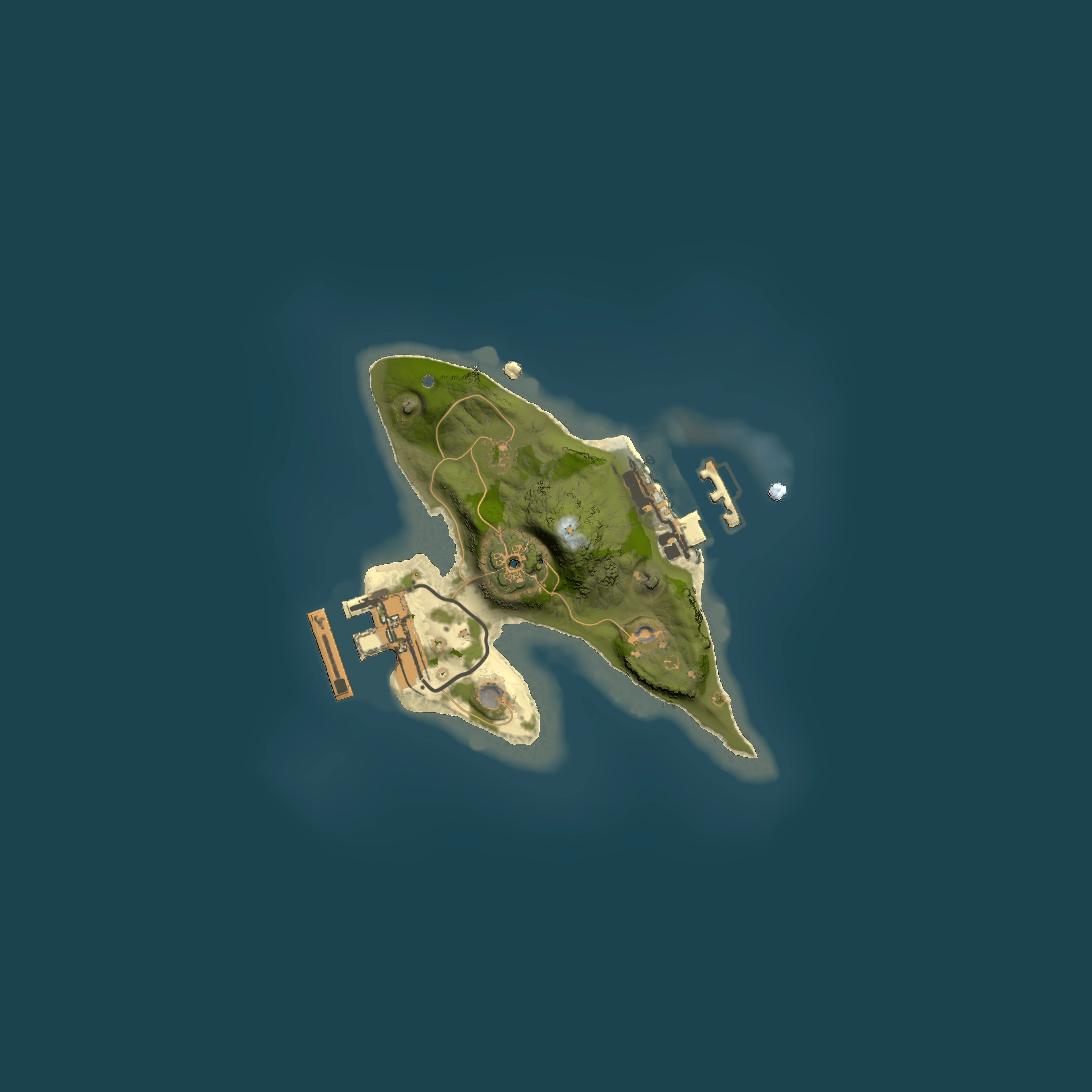 Full top-down render of Rust map seed 1414535174, 1500x1500m