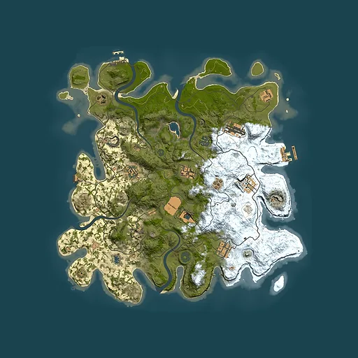 Rust map seed 307679090, 4000x4000m top-down preview