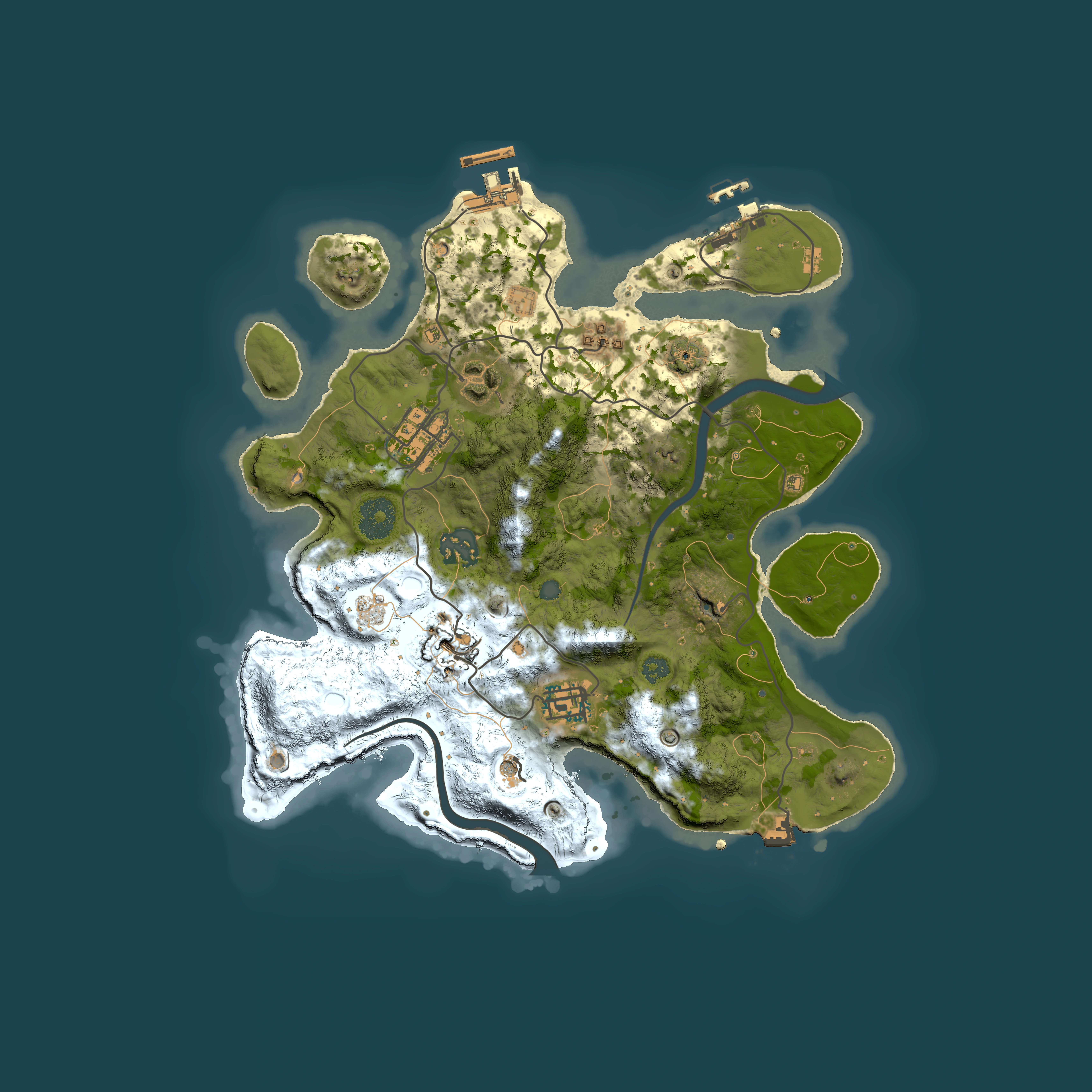 Full top-down render of Rust map seed 813752662, 3000x3000m