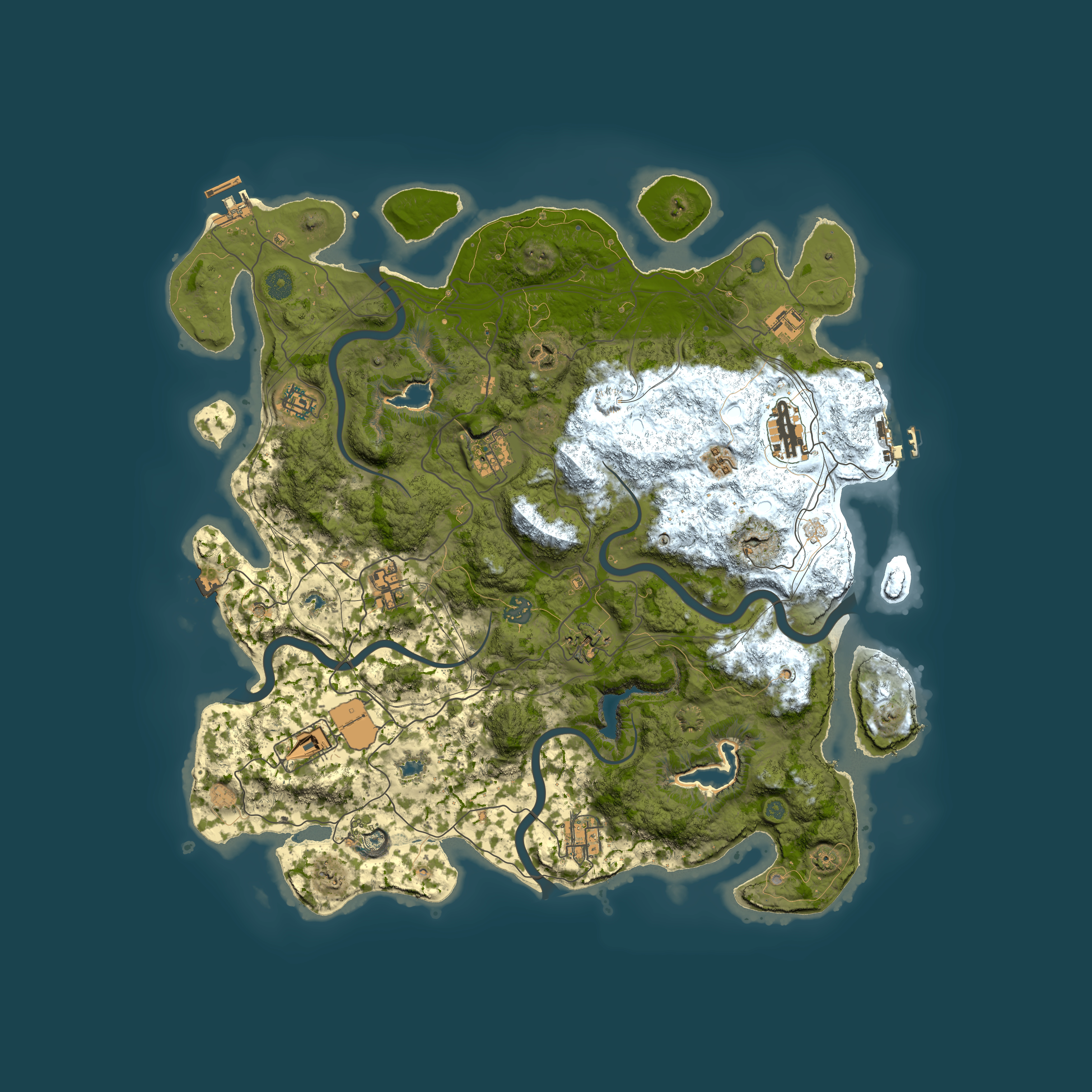 Full top-down render of Rust map seed 607505988, 4500x4500m