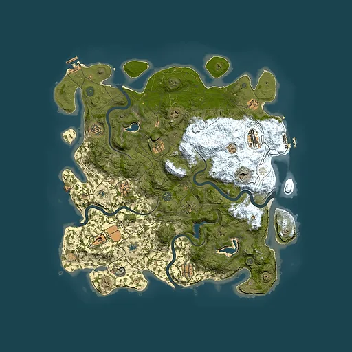 Rust map seed 607505988, 4500x4500m top-down preview