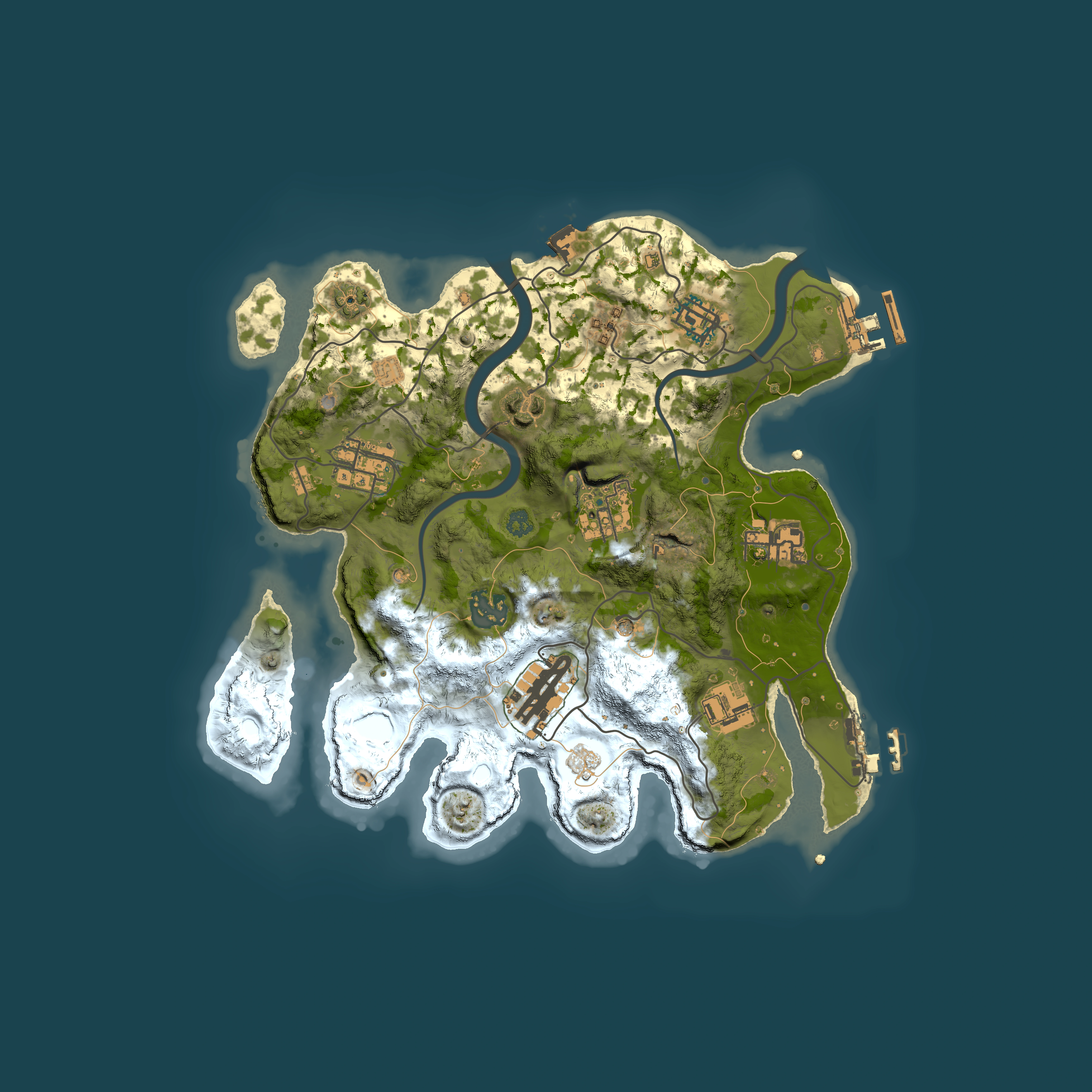 Full top-down render of Rust map seed 556945888, 3000x3000m