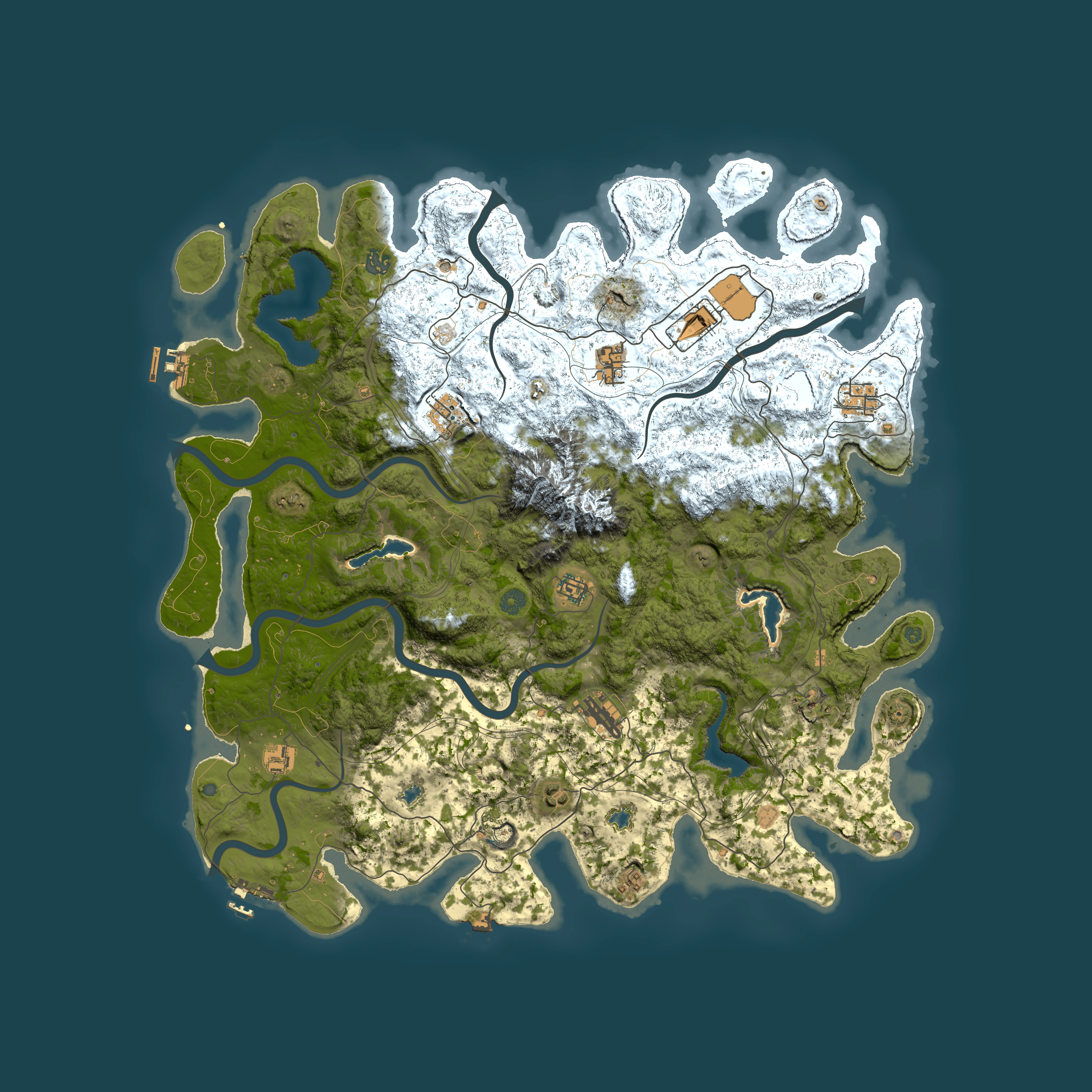 Full top-down render of Rust map seed 727179863, 5000x5000m