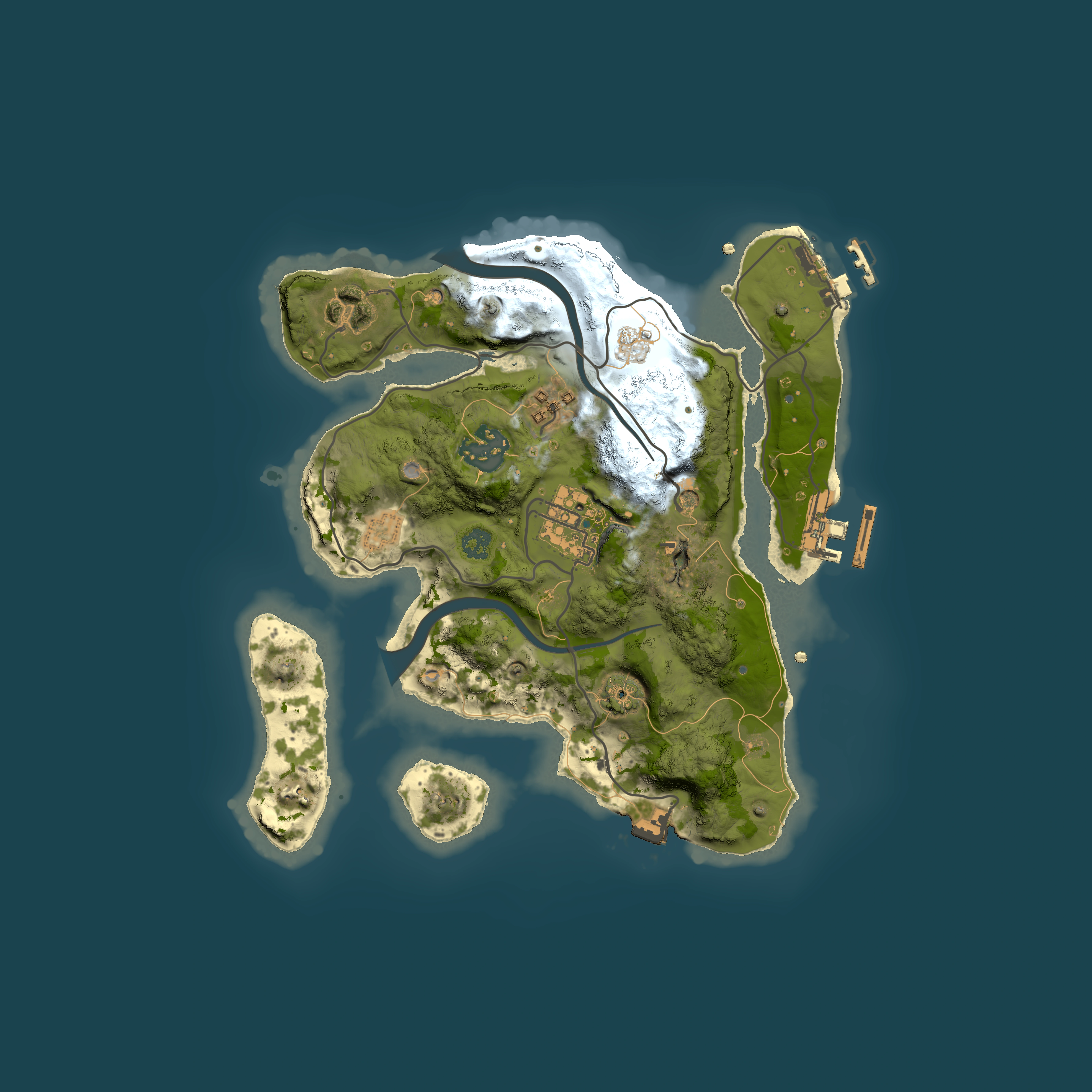 Full top-down render of Rust map seed 1846828338, 2500x2500m
