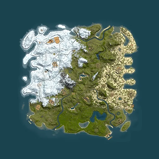 Rust map seed 1456867309, 5000x5000m top-down preview