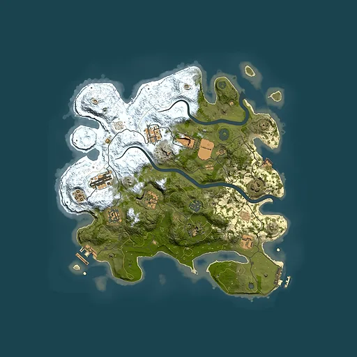 Rust map seed 1387964504, 3500x3500m top-down preview