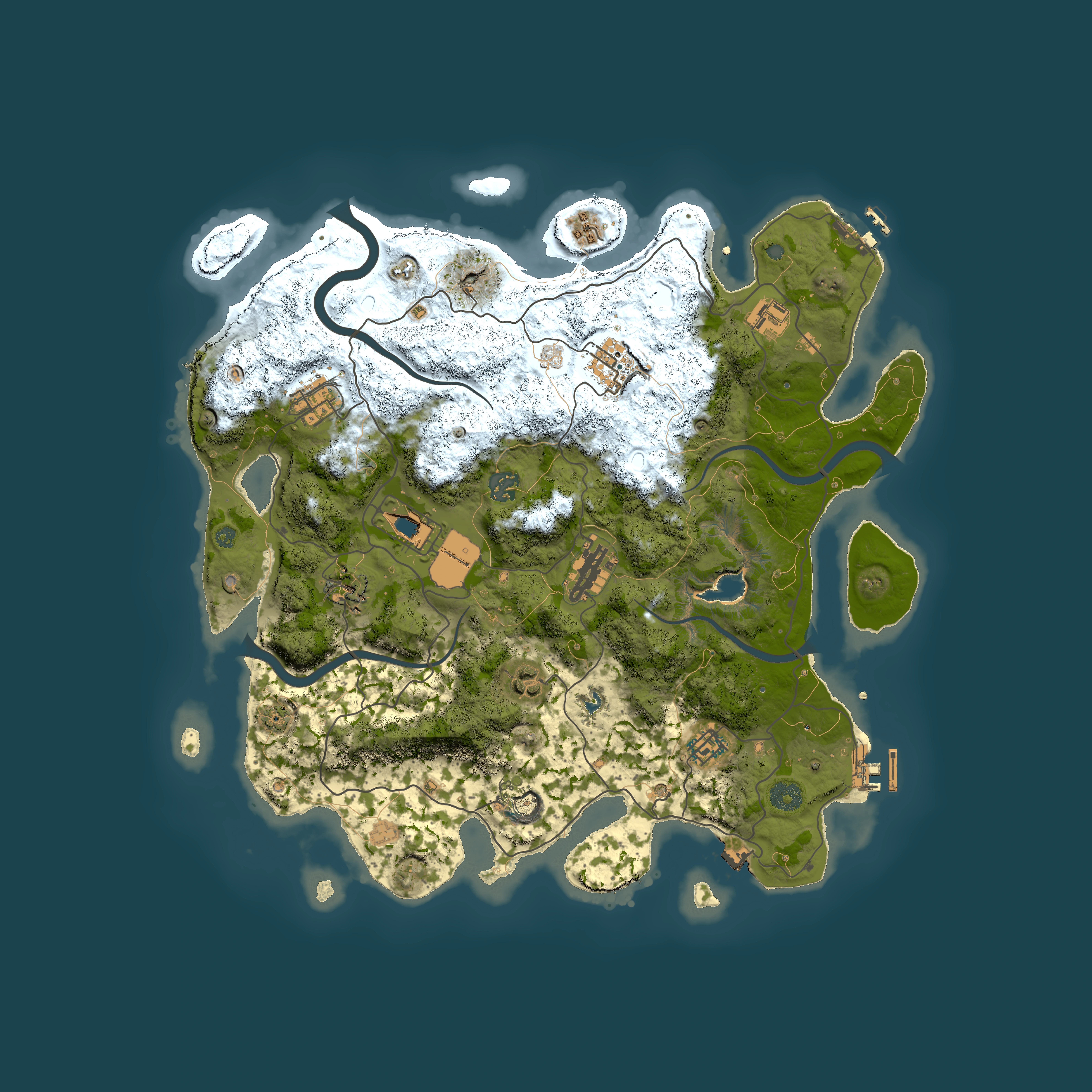 Full top-down render of Rust map seed 719589573, 4000x4000m