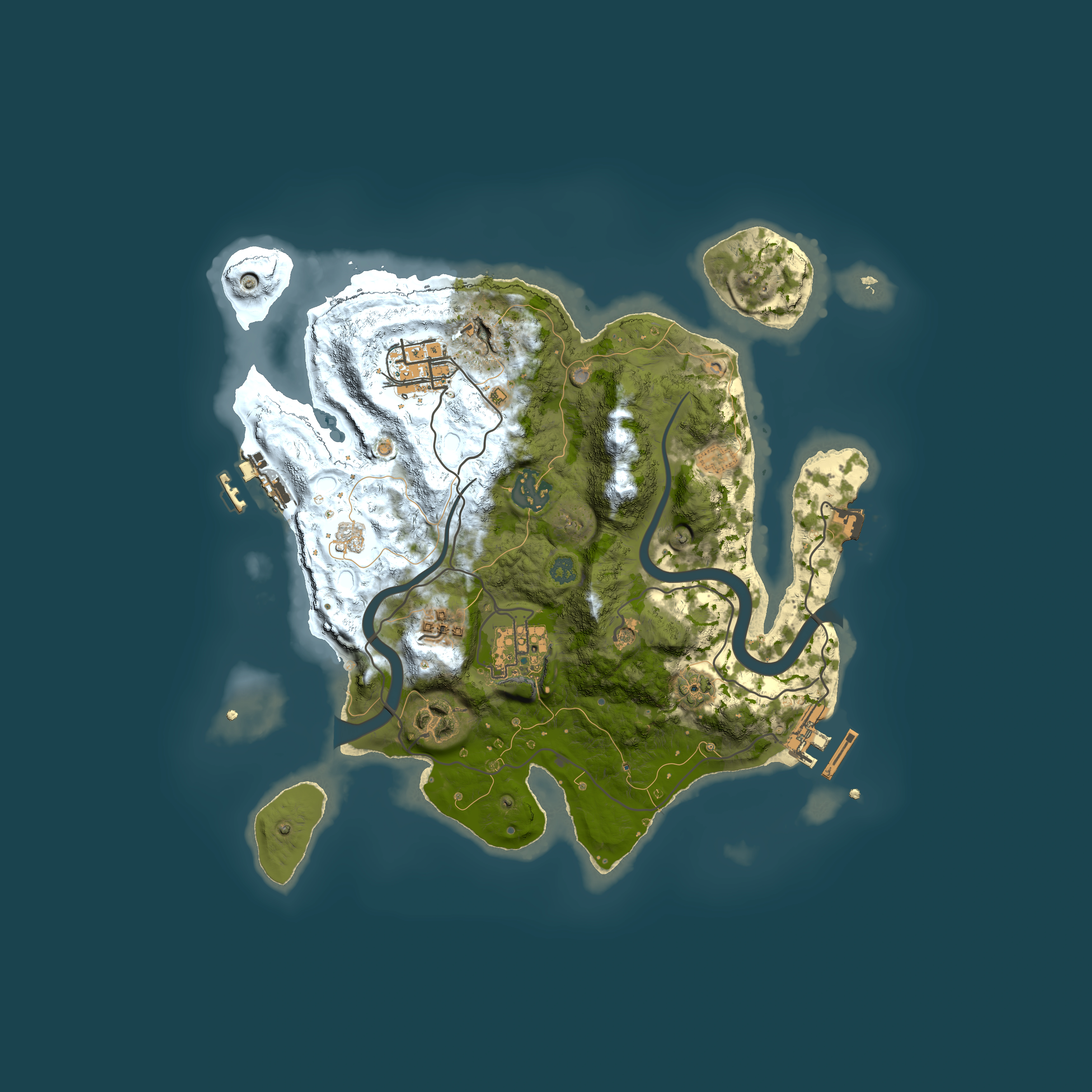 Full top-down render of Rust map seed 572647586, 3000x3000m