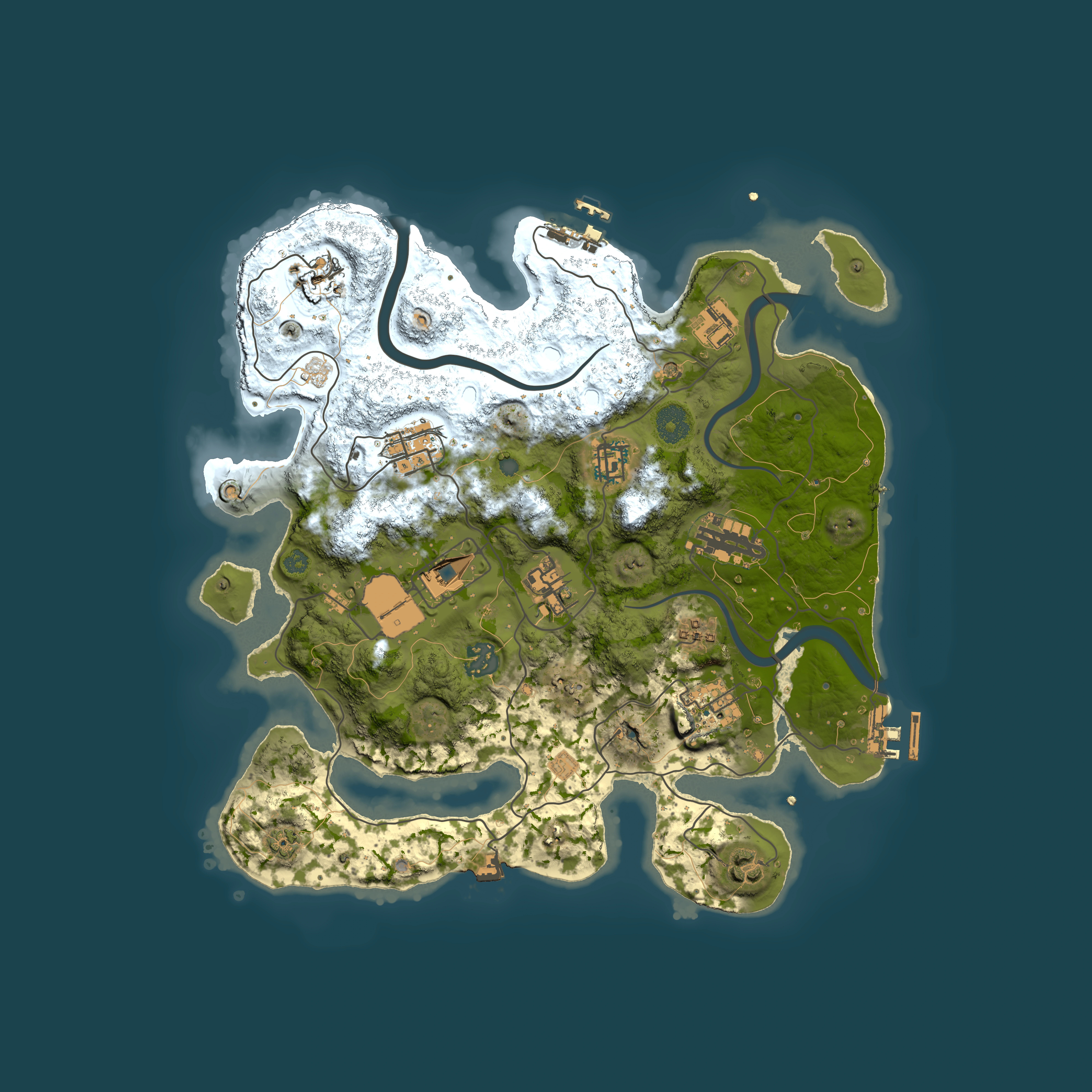 Full top-down render of Rust map seed 881535942, 3500x3500m