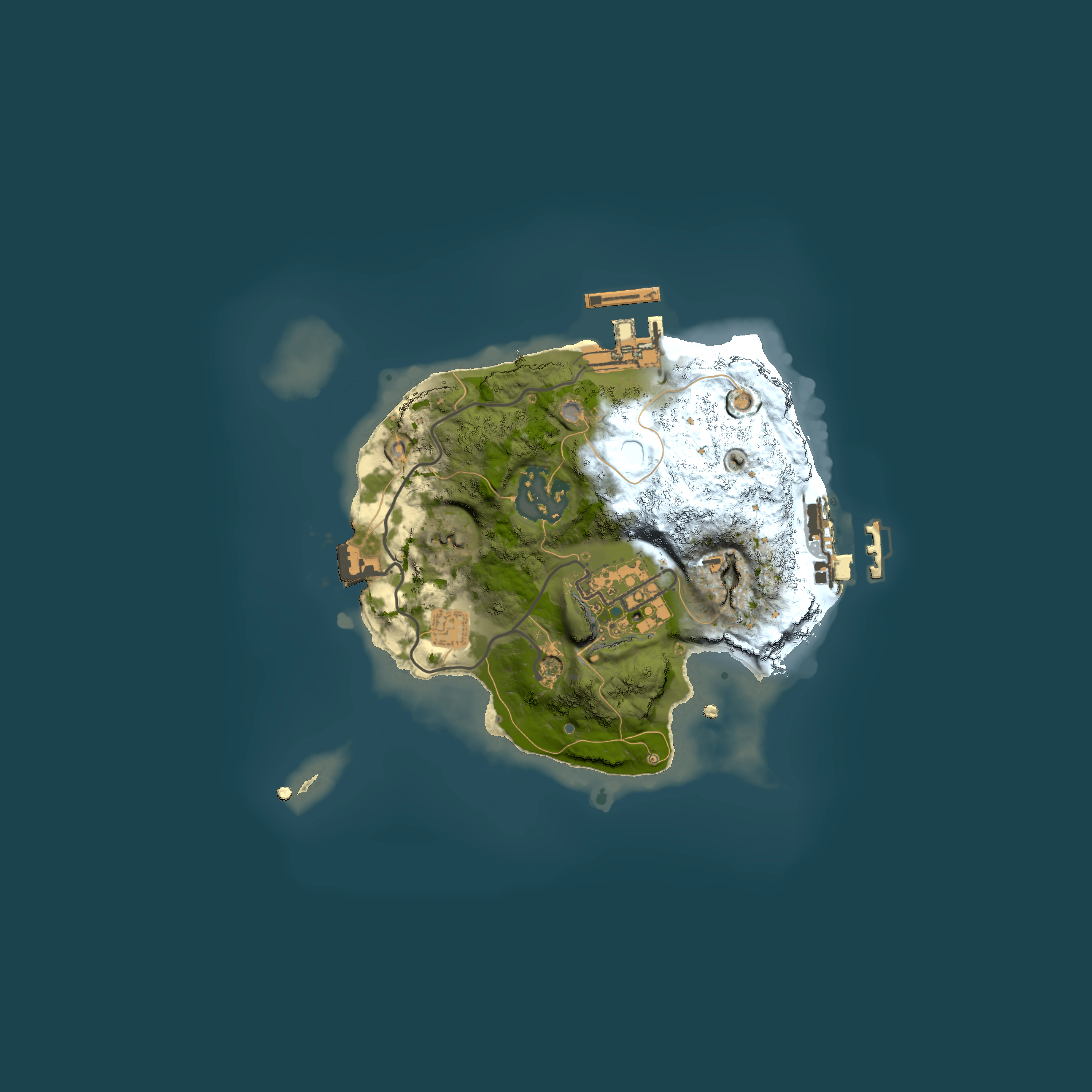 Full top-down render of Rust map seed 709112292, 2000x2000m