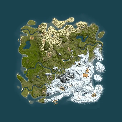 Rust map seed 1948303151, 5000x5000m top-down preview