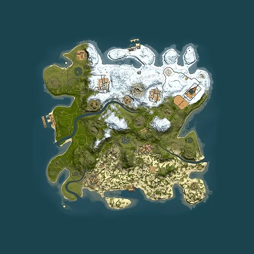 Rust map seed 1498827257, 3500x3500m top-down preview