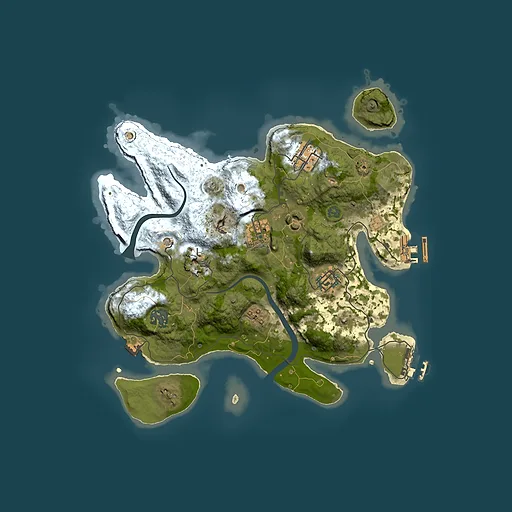 Rust map seed 2099746507, 3000x3000m top-down preview
