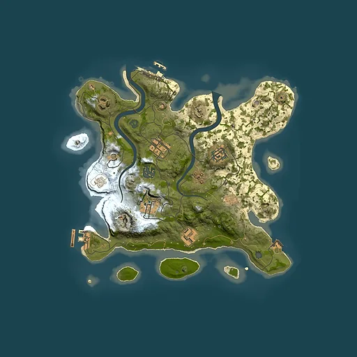 Rust map seed 379658193, 3000x3000m top-down preview