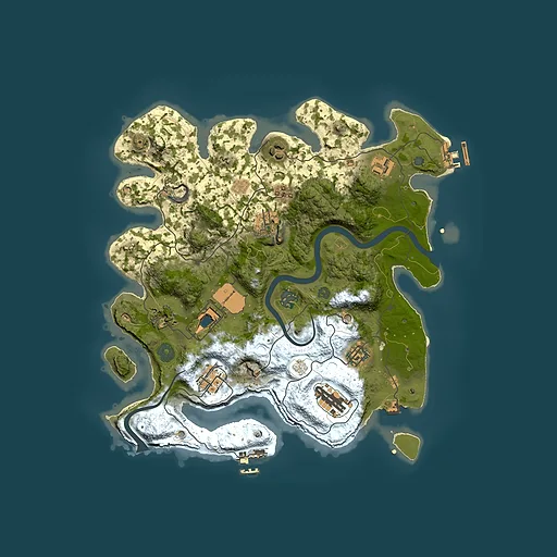 Rust map seed 28378285, 3500x3500m top-down preview