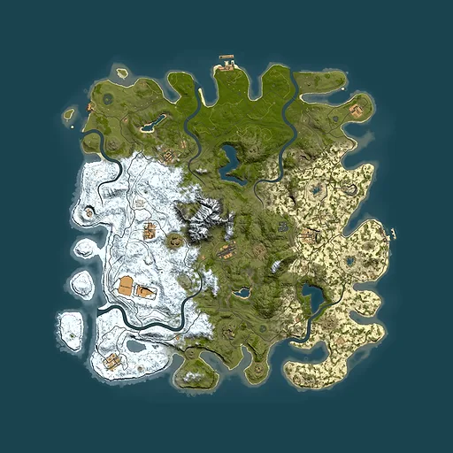 Rust map seed 221533444, 5000x5000m top-down preview