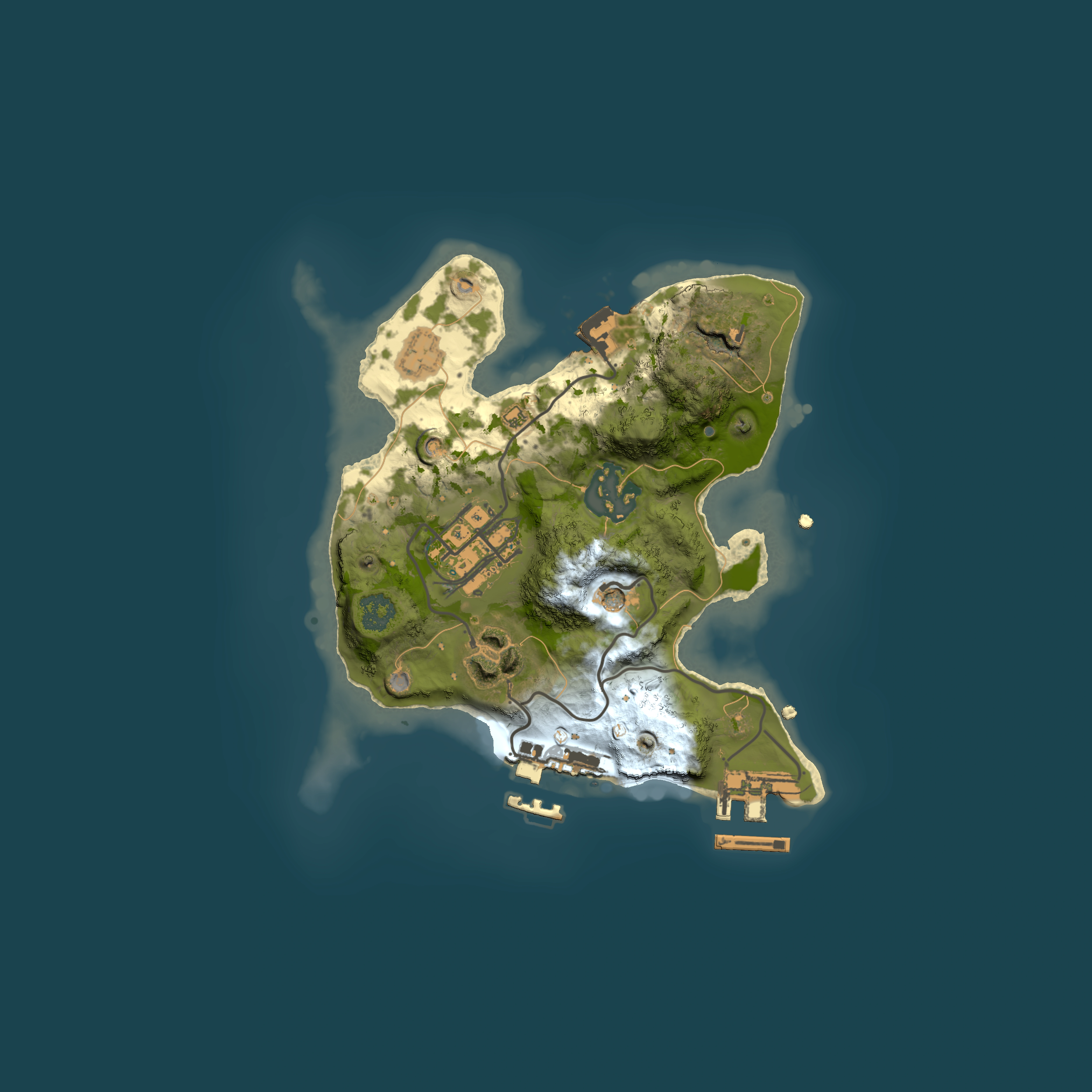 Full top-down render of Rust map seed 1961848785, 2000x2000m