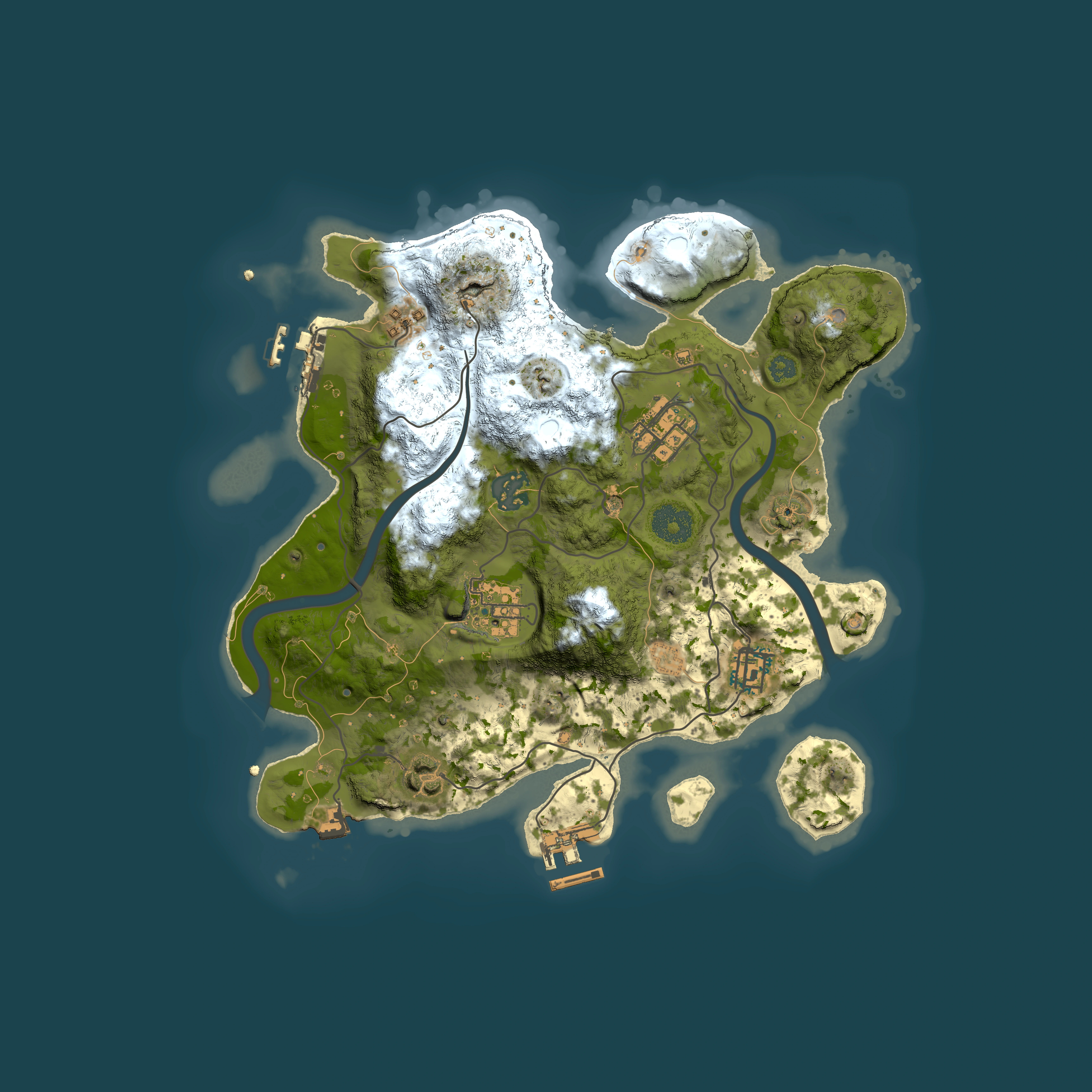 Full top-down render of Rust map seed 1840196575, 3000x3000m