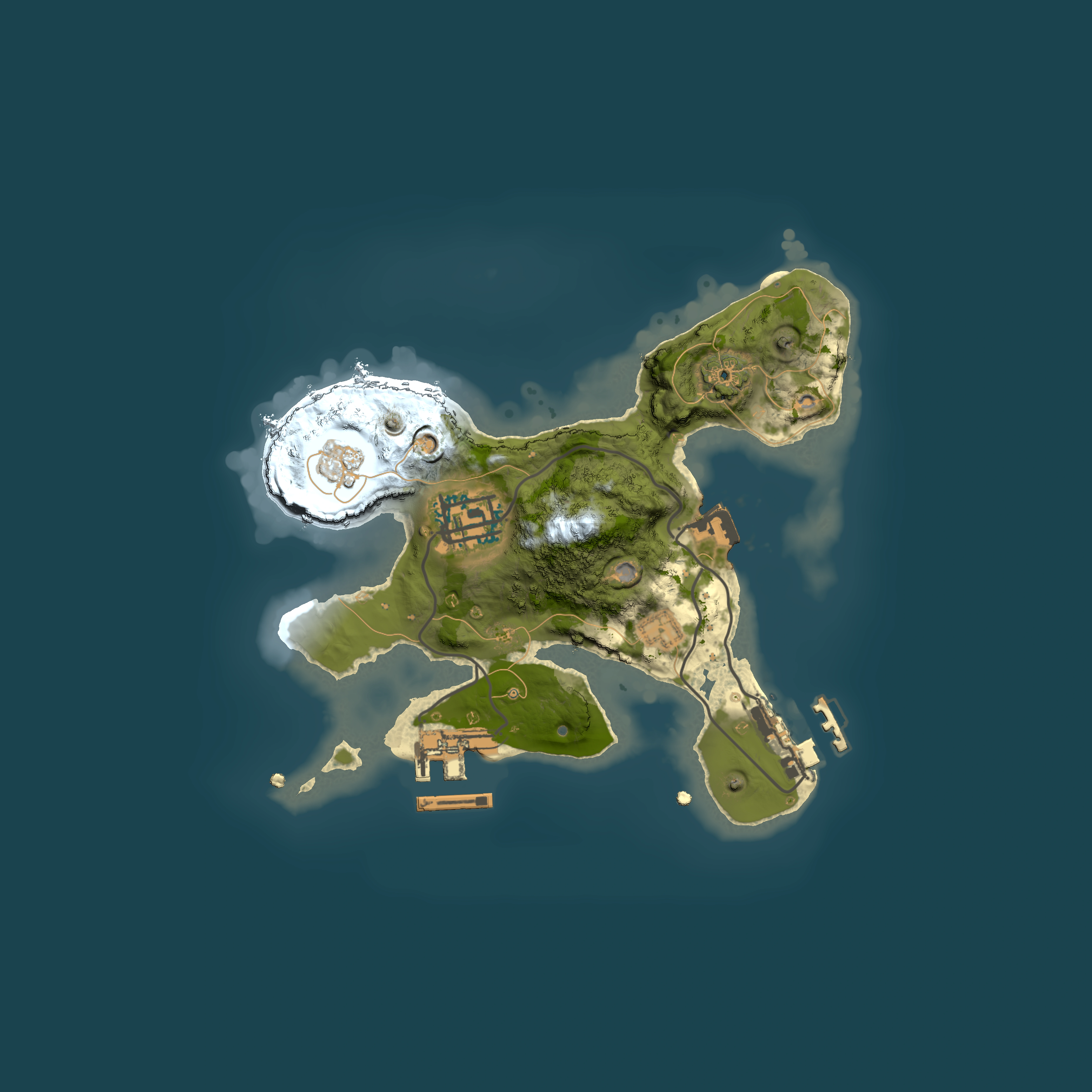 Full top-down render of Rust map seed 342095324, 2000x2000m