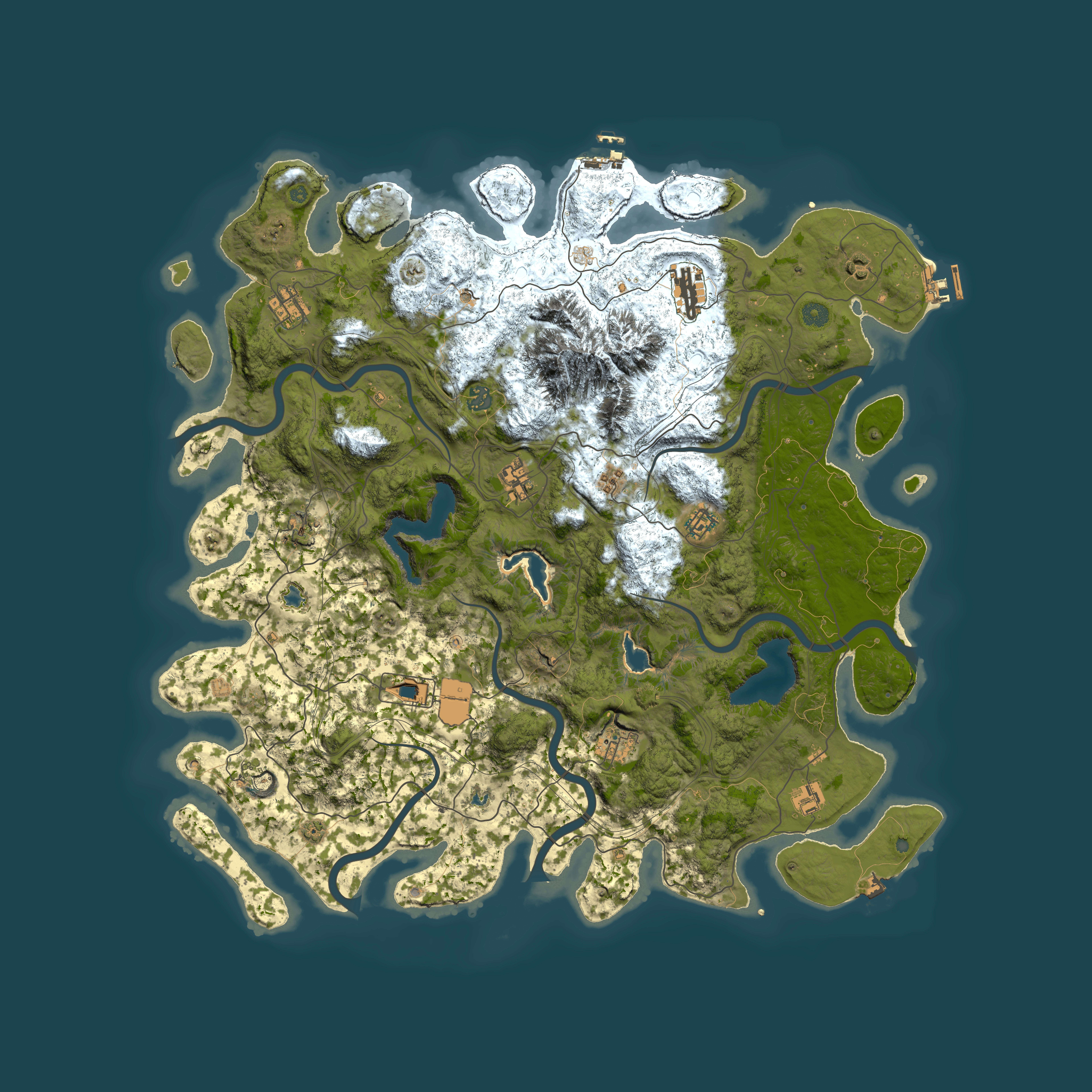 Full top-down render of Rust map seed 1215947892, 5000x5000m