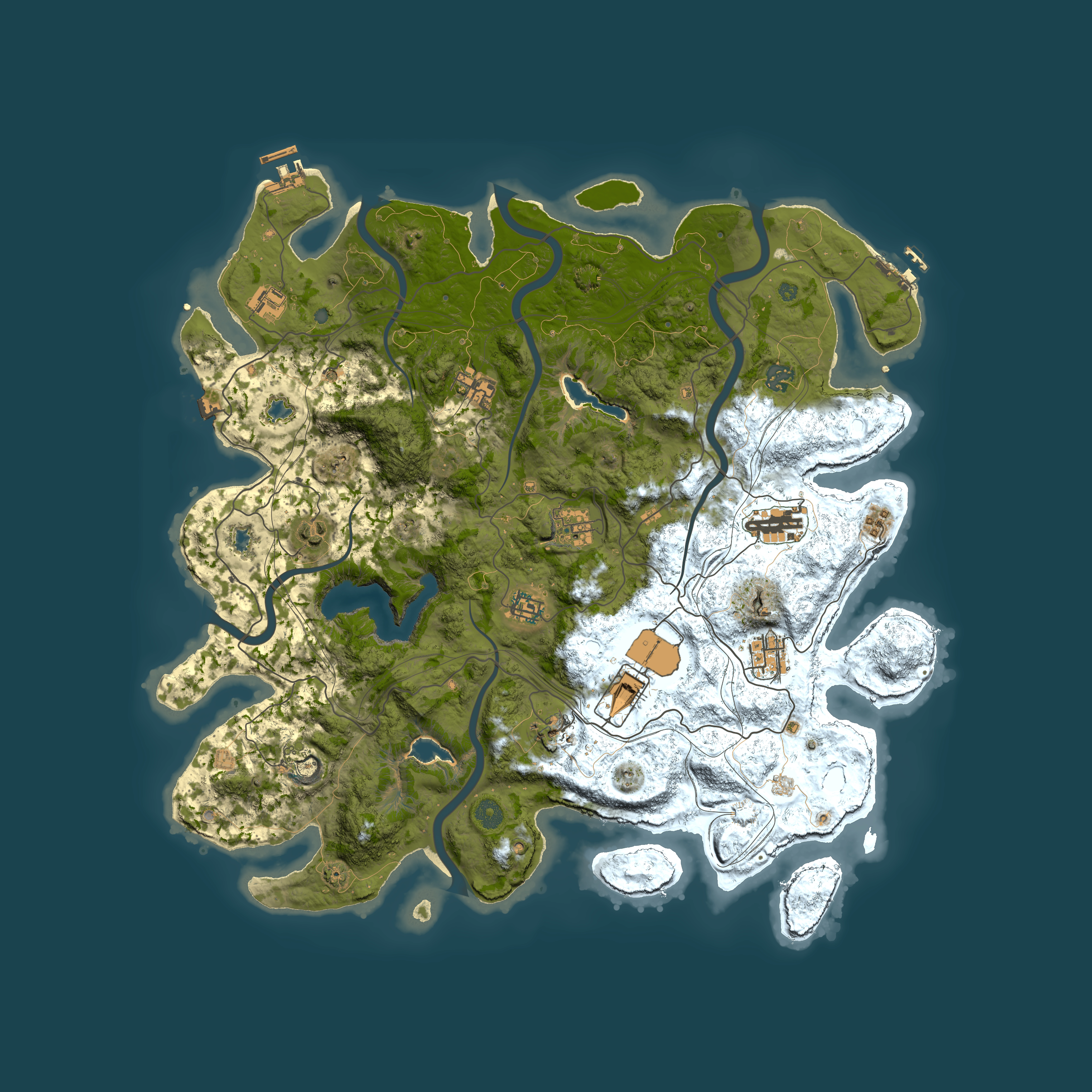 Full top-down render of Rust map seed 201648648, 4500x4500m