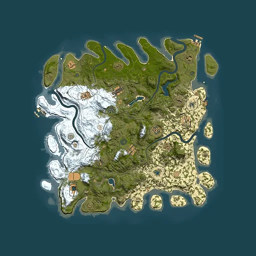 Rust map seed 464460711, 4500x4500m top-down preview