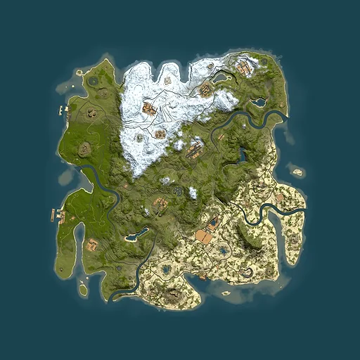 Rust map seed 2119172813, 4500x4500m top-down preview
