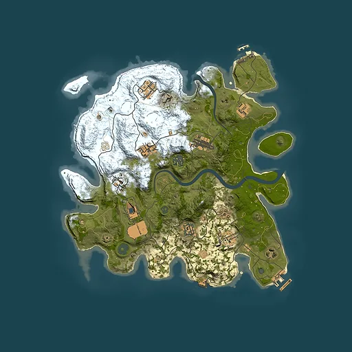Rust map seed 1623174886, 3500x3500m top-down preview