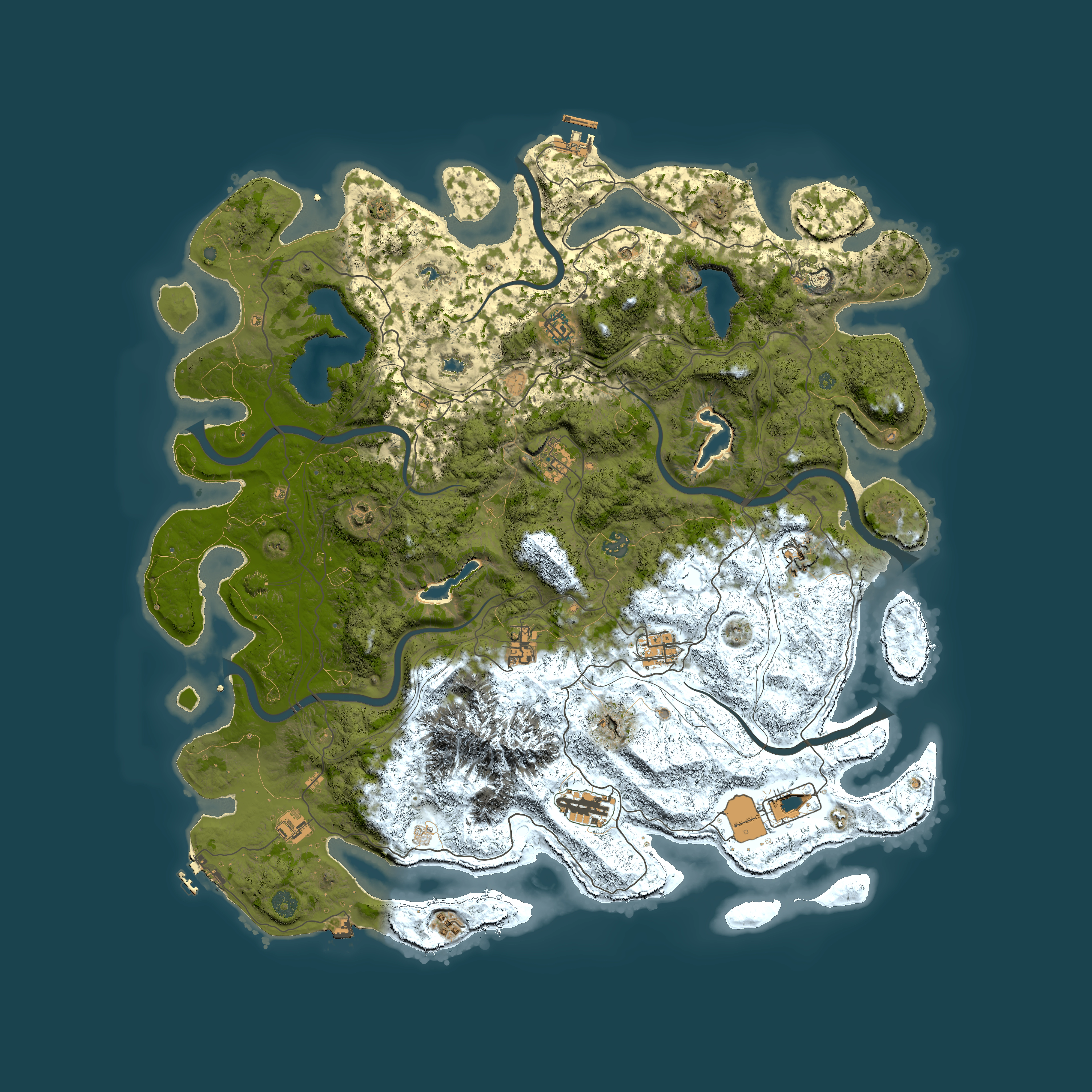 Full top-down render of Rust map seed 1504349311, 5000x5000m