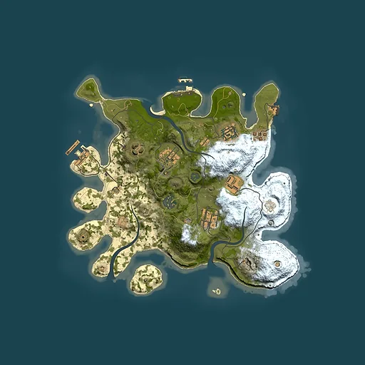 Rust map seed 2091137582, 3000x3000m top-down preview
