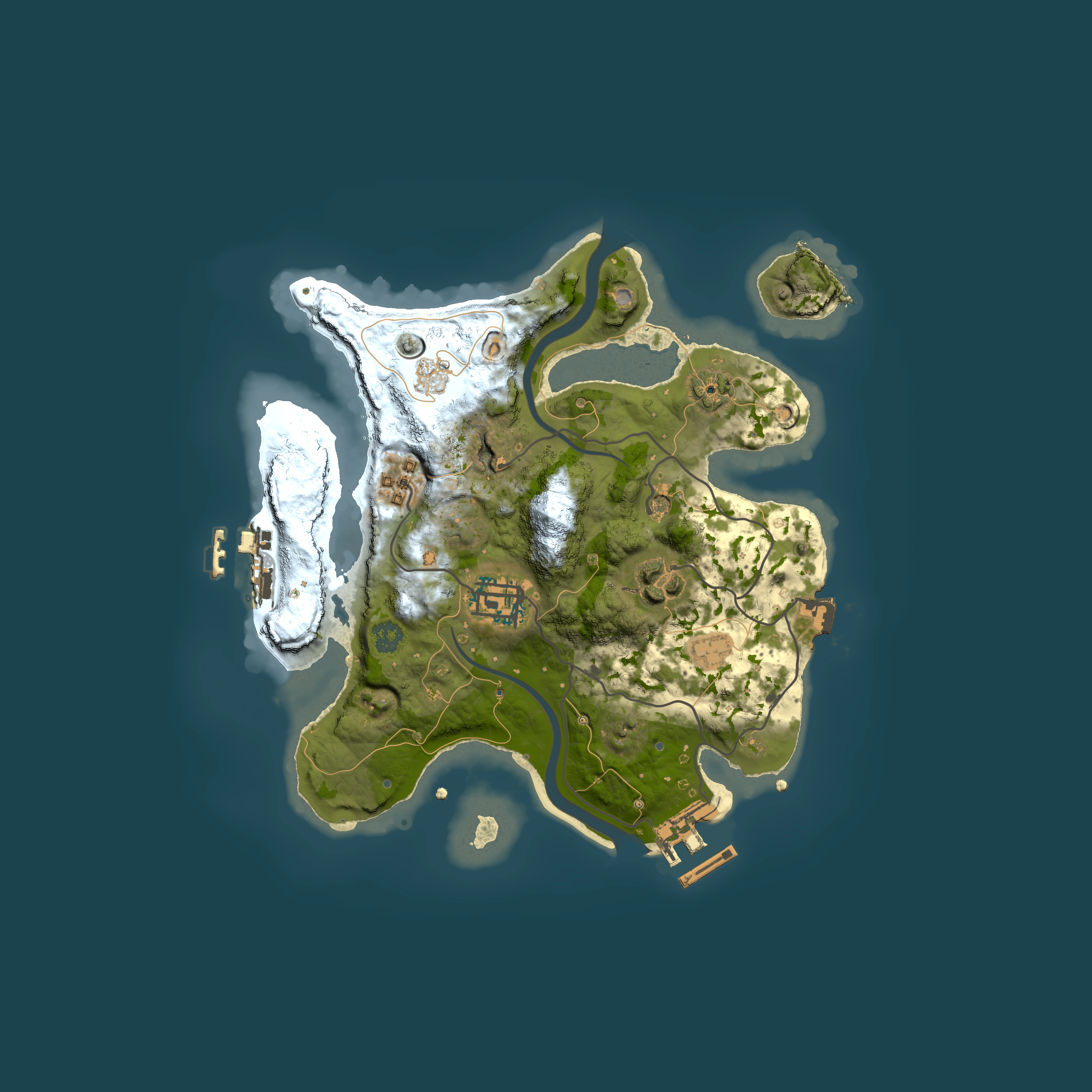 Full top-down render of Rust map seed 1011153439, 2500x2500m