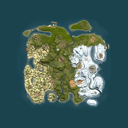 Rust map seed 45343062, 3500x3500m top-down preview