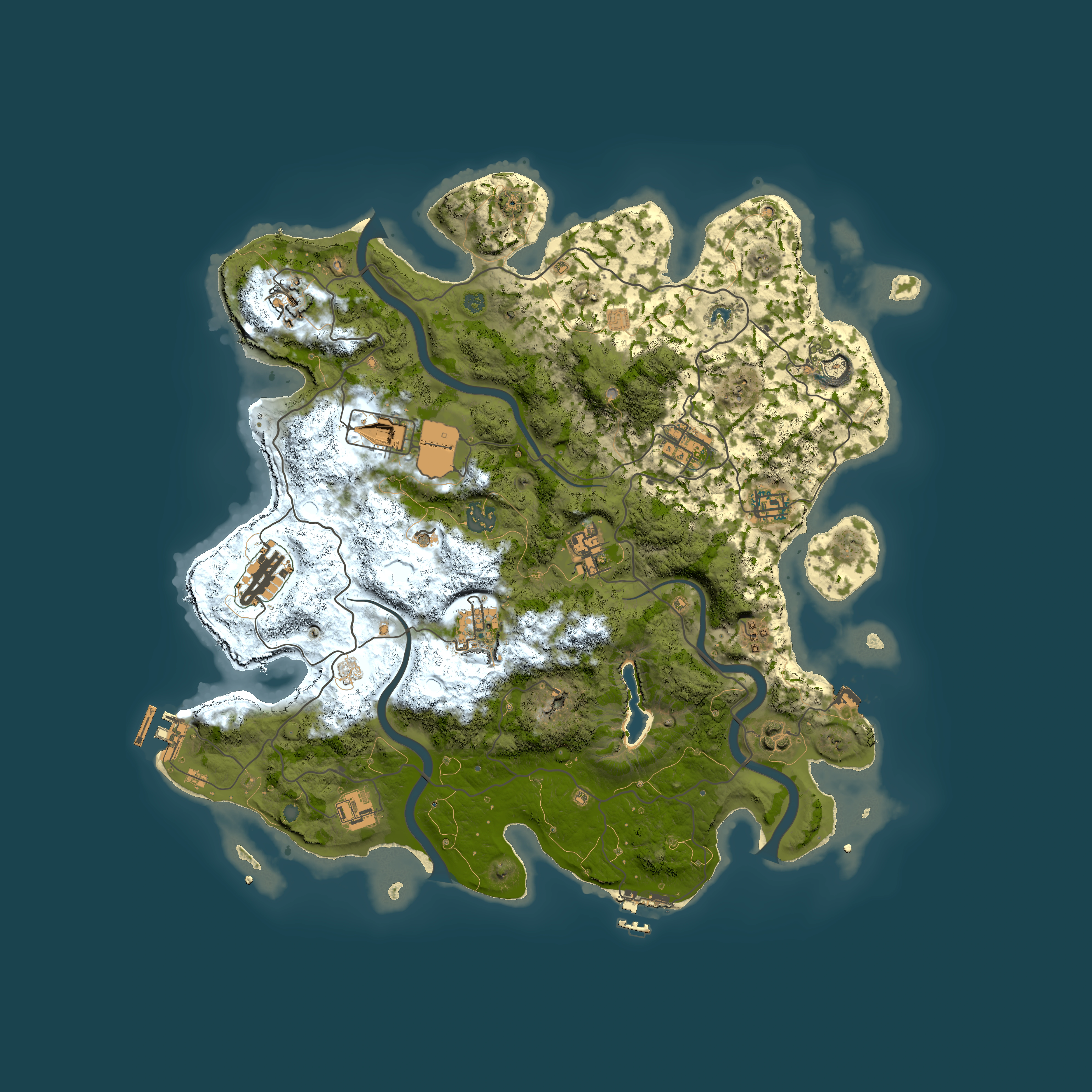 Full top-down render of Rust map seed 710594520, 4000x4000m