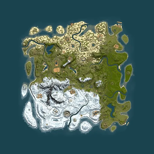 Rust map seed 811367877, 5000x5000m top-down preview