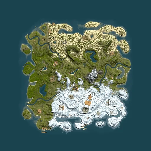 Rust map seed 398815280, 5000x5000m top-down preview