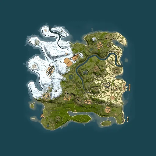 Rust map seed 189868364, 3500x3500m top-down preview
