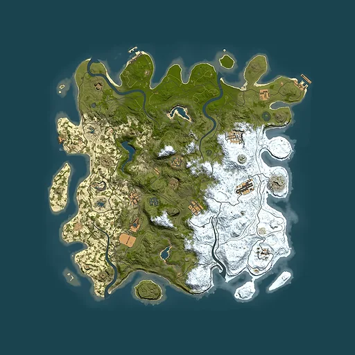 Rust map seed 7888953, 4500x4500m top-down preview