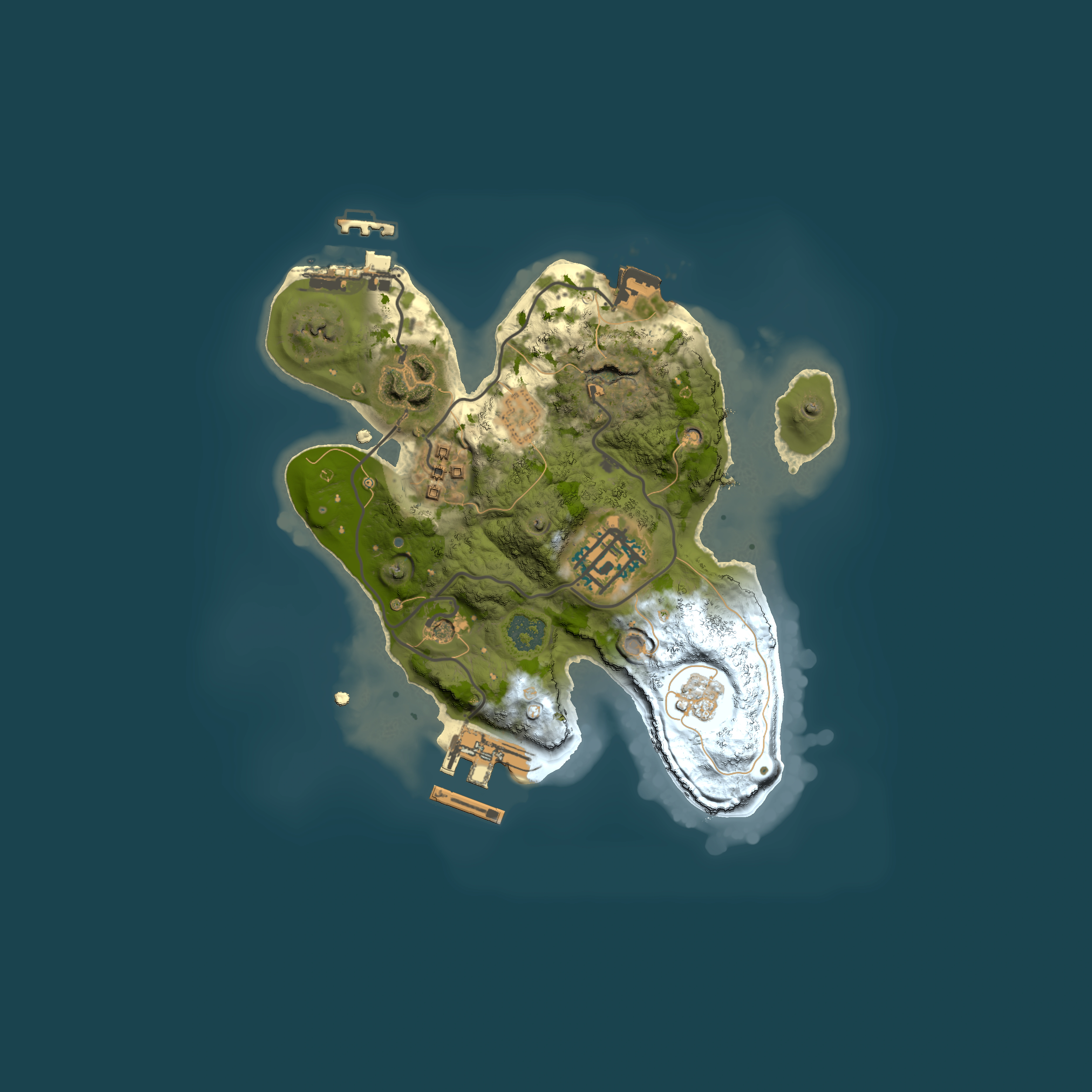 Full top-down render of Rust map seed 390407273, 2000x2000m