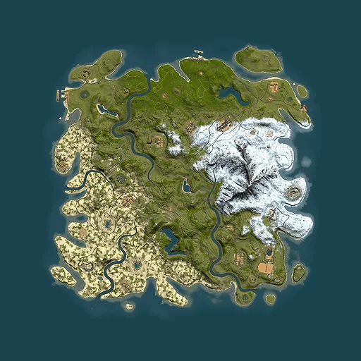 Rust map seed 1434215479, 5000x5000m top-down preview
