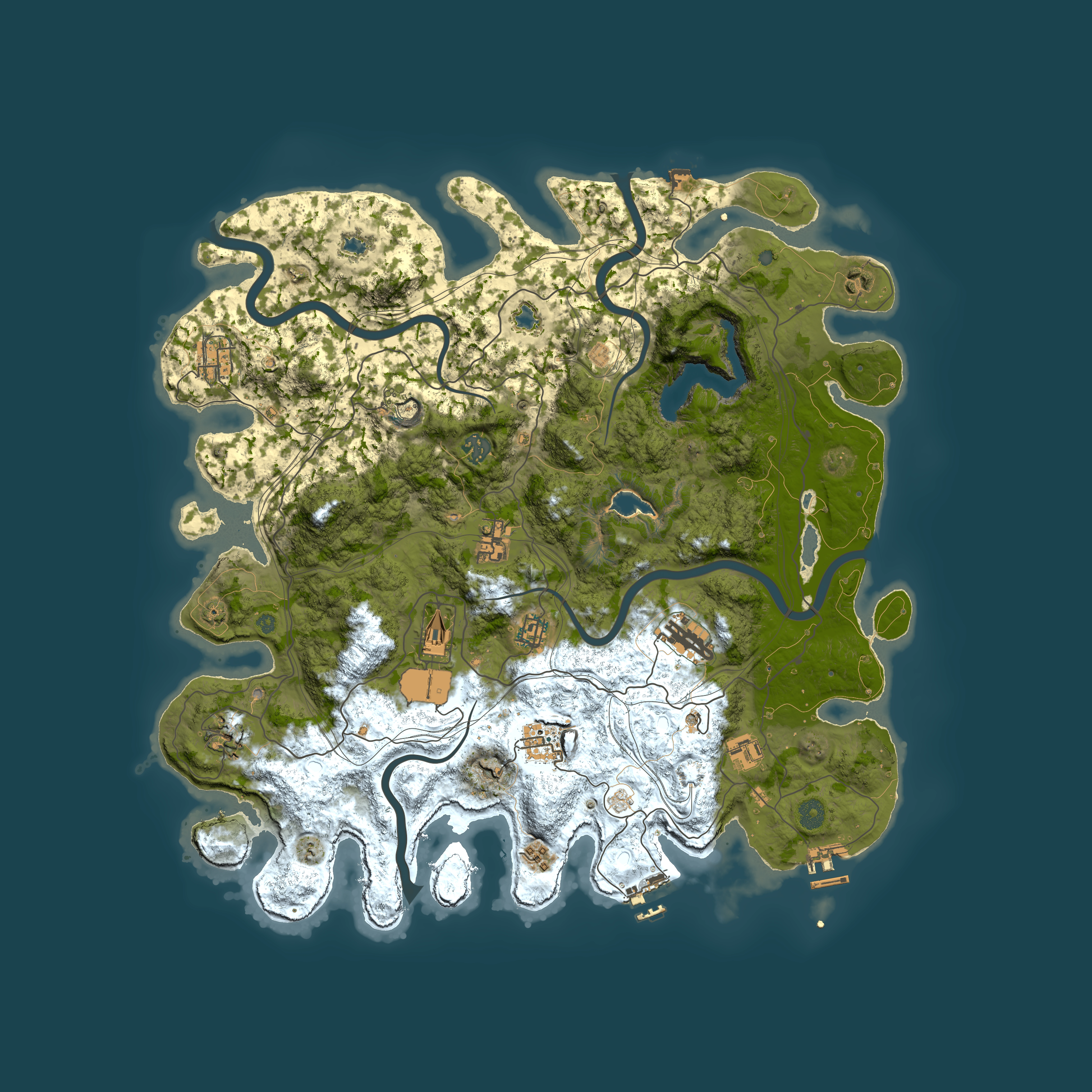 Full top-down render of Rust map seed 989536885, 4500x4500m