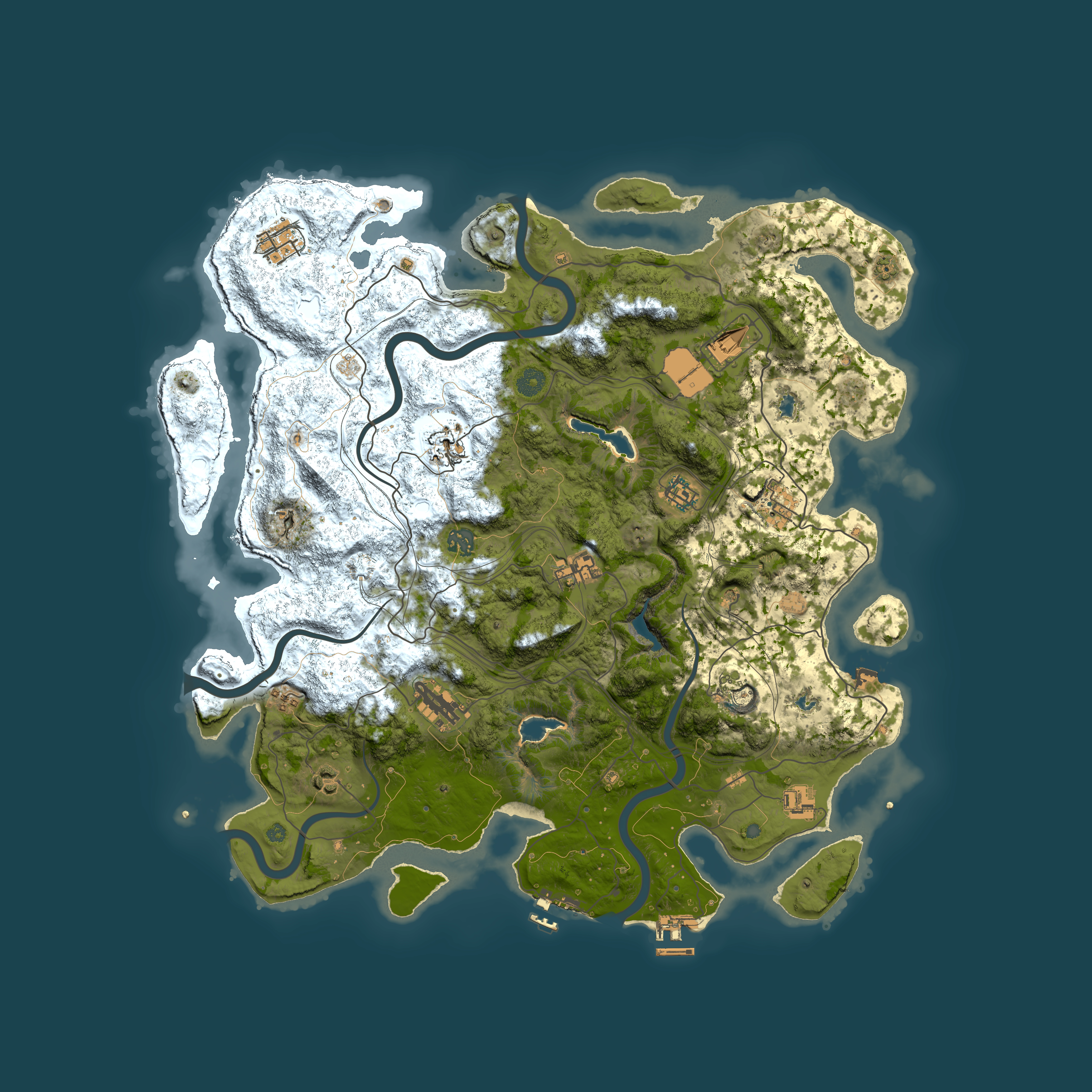 Full top-down render of Rust map seed 1087227133, 4500x4500m
